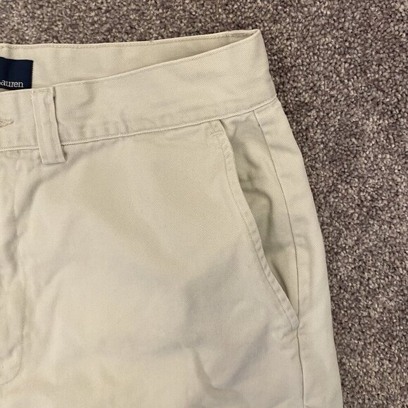 Polo Ralph Lauren Men's Chino Shorts Size 32 Ivory Cotton 8" Inseam Pockets EUC - Picture 6 of 16